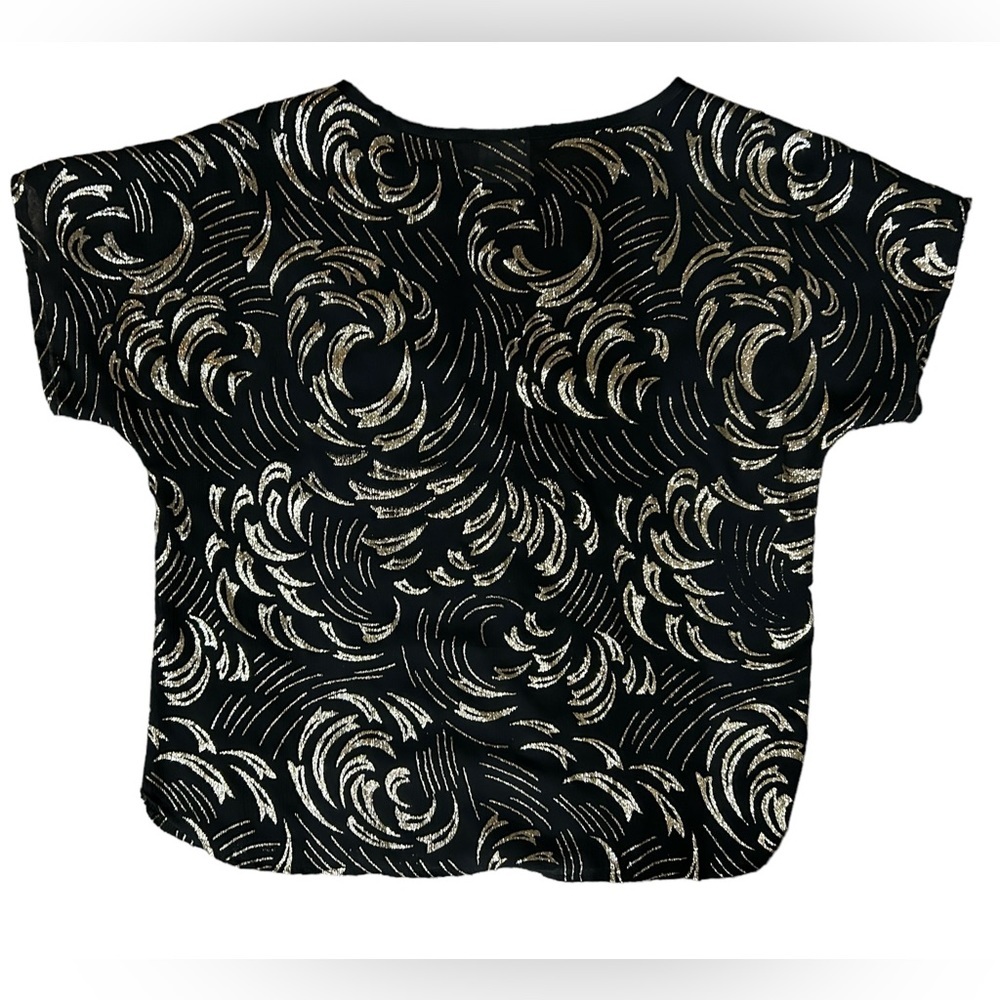 Vintage 80s Sheer Gold Glitter Top - Picture 3 of 3